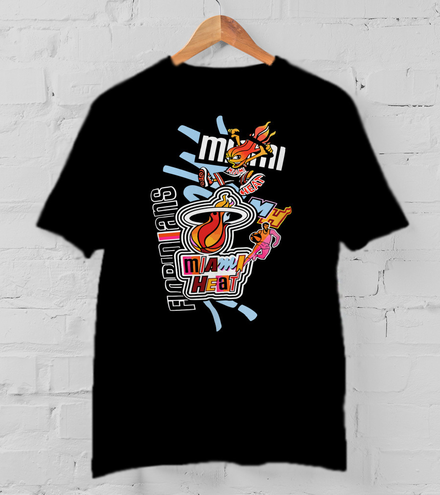 Miami Heat Basketball Mashup Midnight Madness Florida Icons T-Shirt