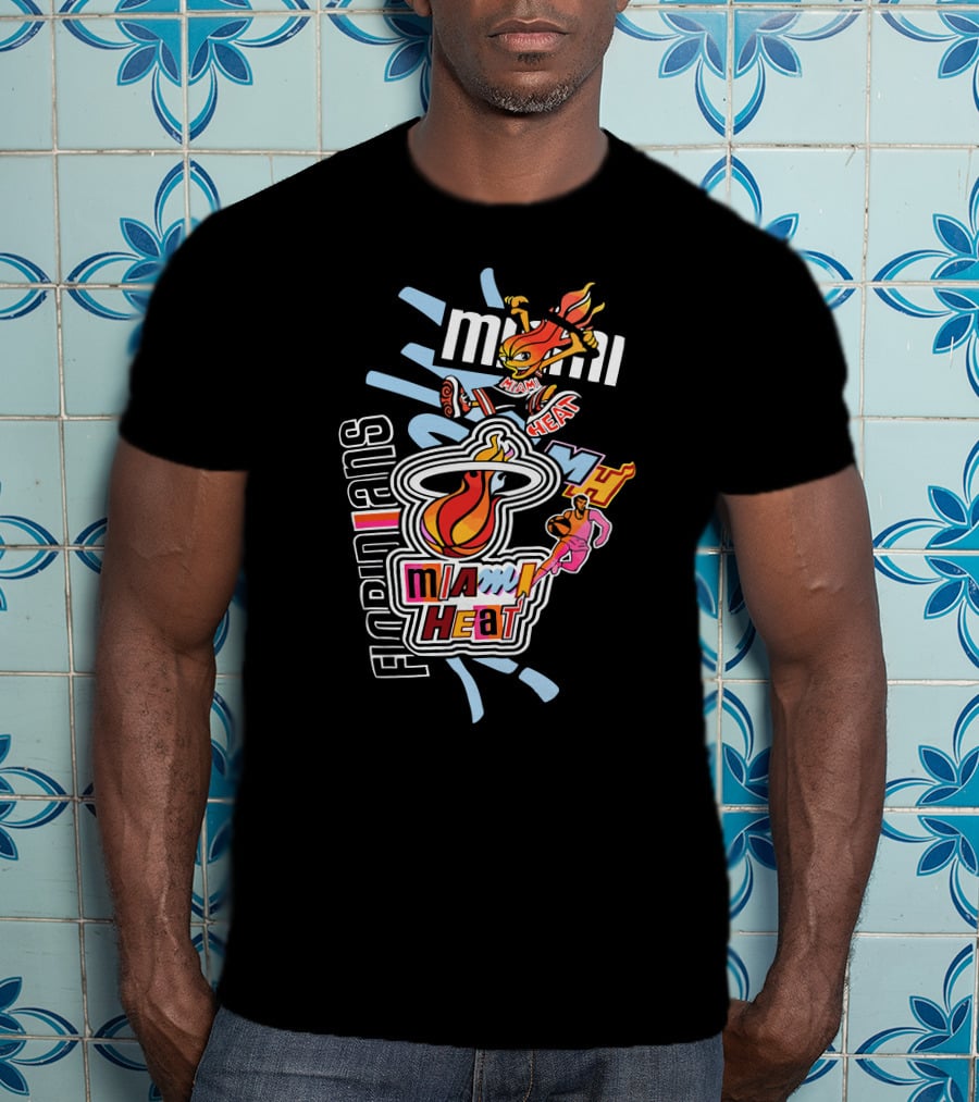 Miami Heat Basketball Mashup Midnight Madness Florida Icons T-Shirt