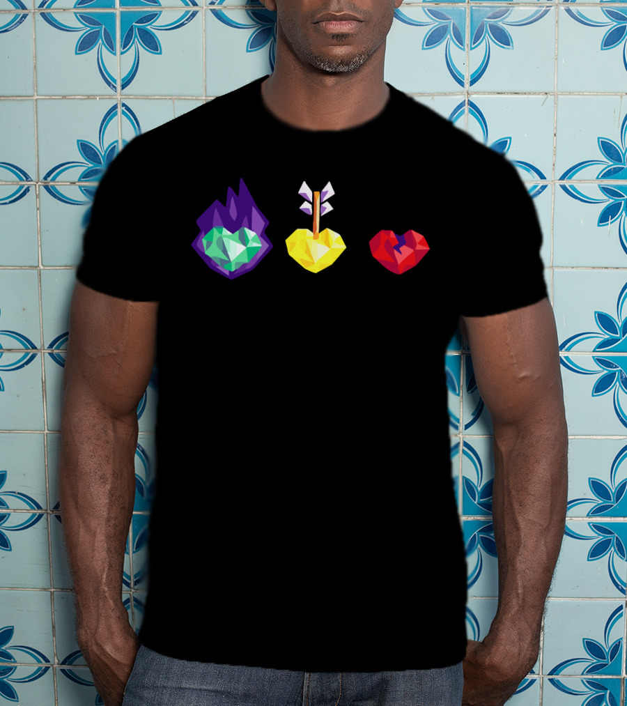 Grian 3 Lives Geometric Hearts With Flame Arrow And Broken T-Shirt