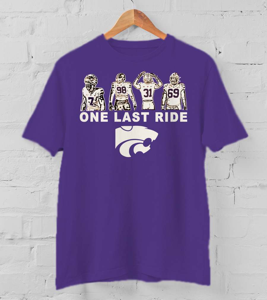 K-State Football One Last Ride Wildcats Players T-Shirt