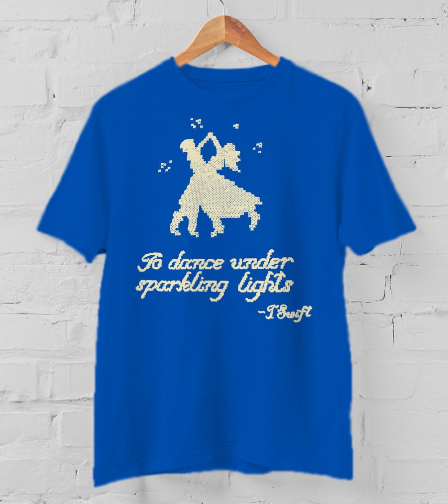 To Dance Under Sparkling Lights T Swift Christmas Tree Farm Blue T-Shirt
