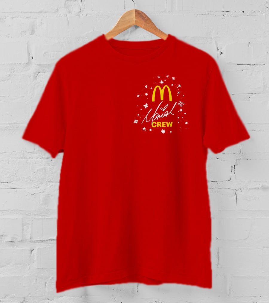 McDonald's Mariah Carey Crew Snowflakes Christmas Holiday T-Shirt