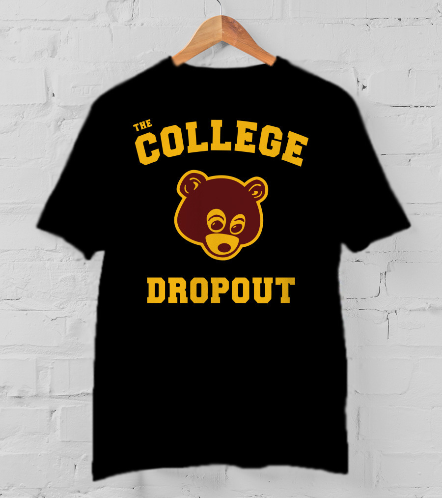 The College Dropout Bear Face Design In T-Shirt