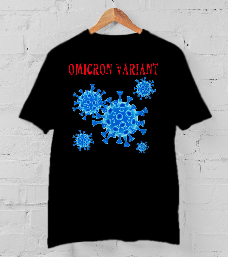 Omicron Variant Virus Graphic Blue Molecular Structure T-Shirt