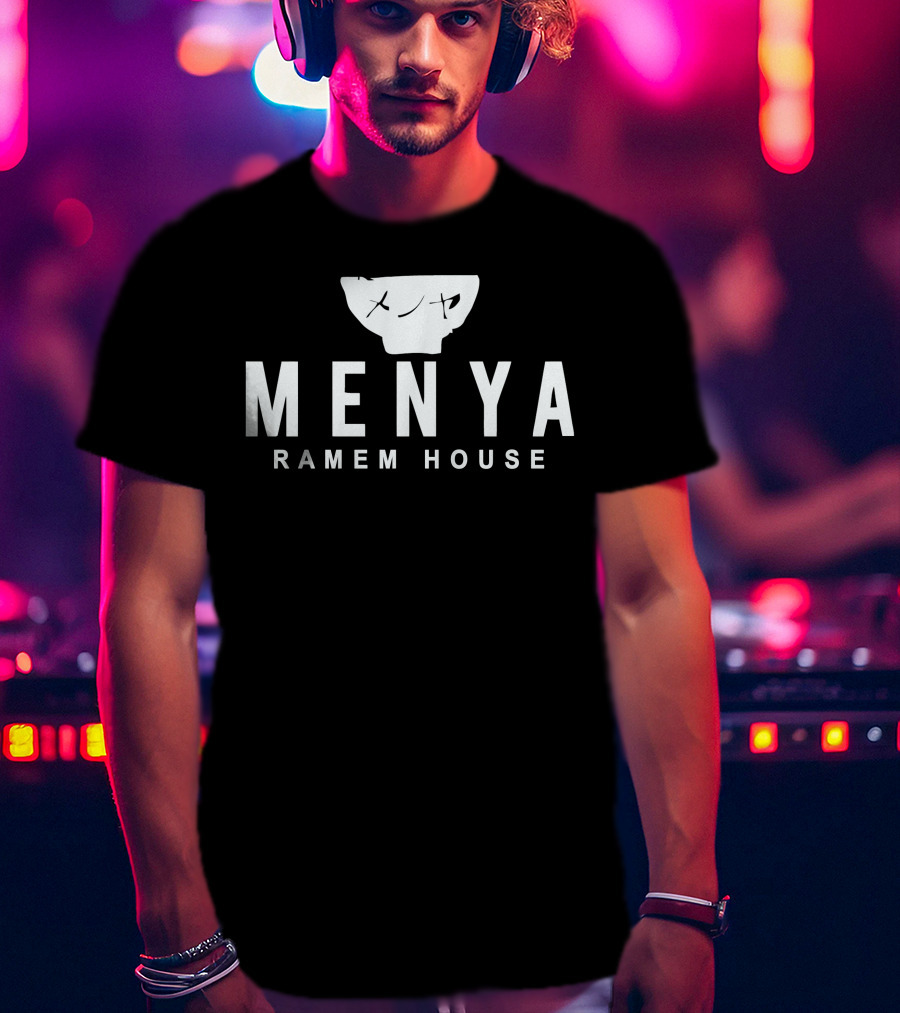 Menya Ramen House Bowl And Text T-Shirt