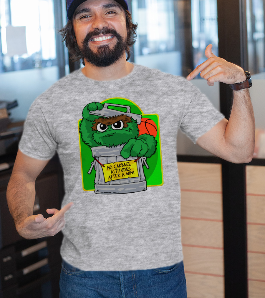 No Garbage Attitudes After A Win Eric Musselman Inspired Furry Trash Can Creature T-Shirt