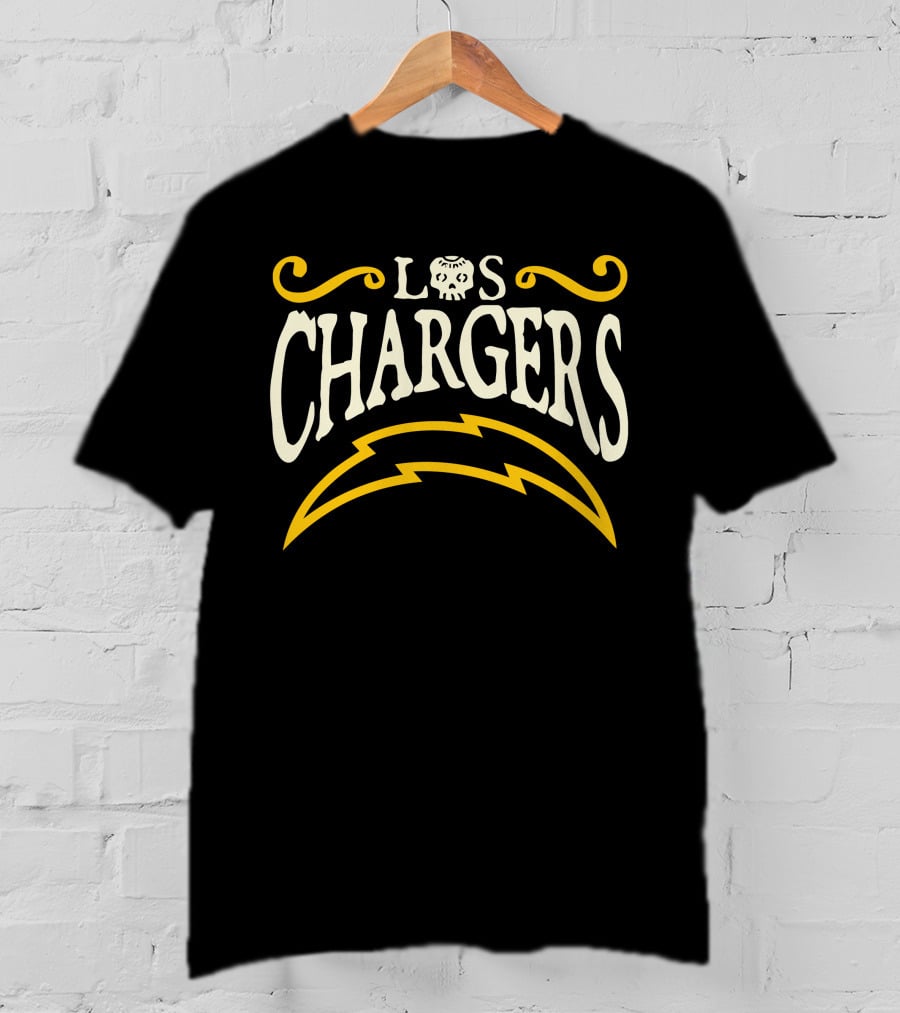Los Chargers Skull Lightning T-Shirt