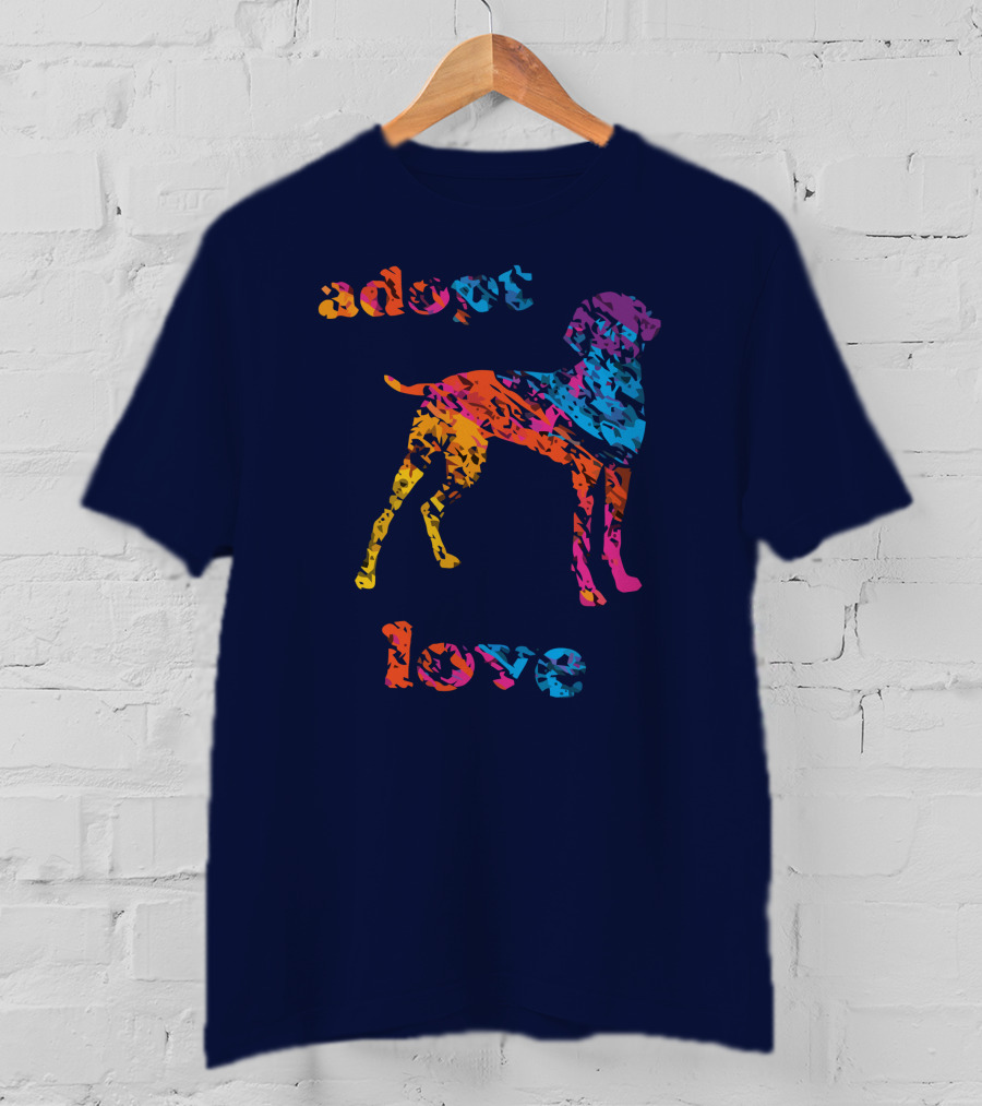 Adopt Love Rescue Dog Colorful T-Shirt