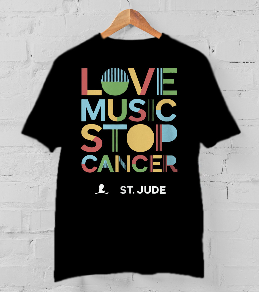 Love Music Stop Cancer St. Jude T-Shirt