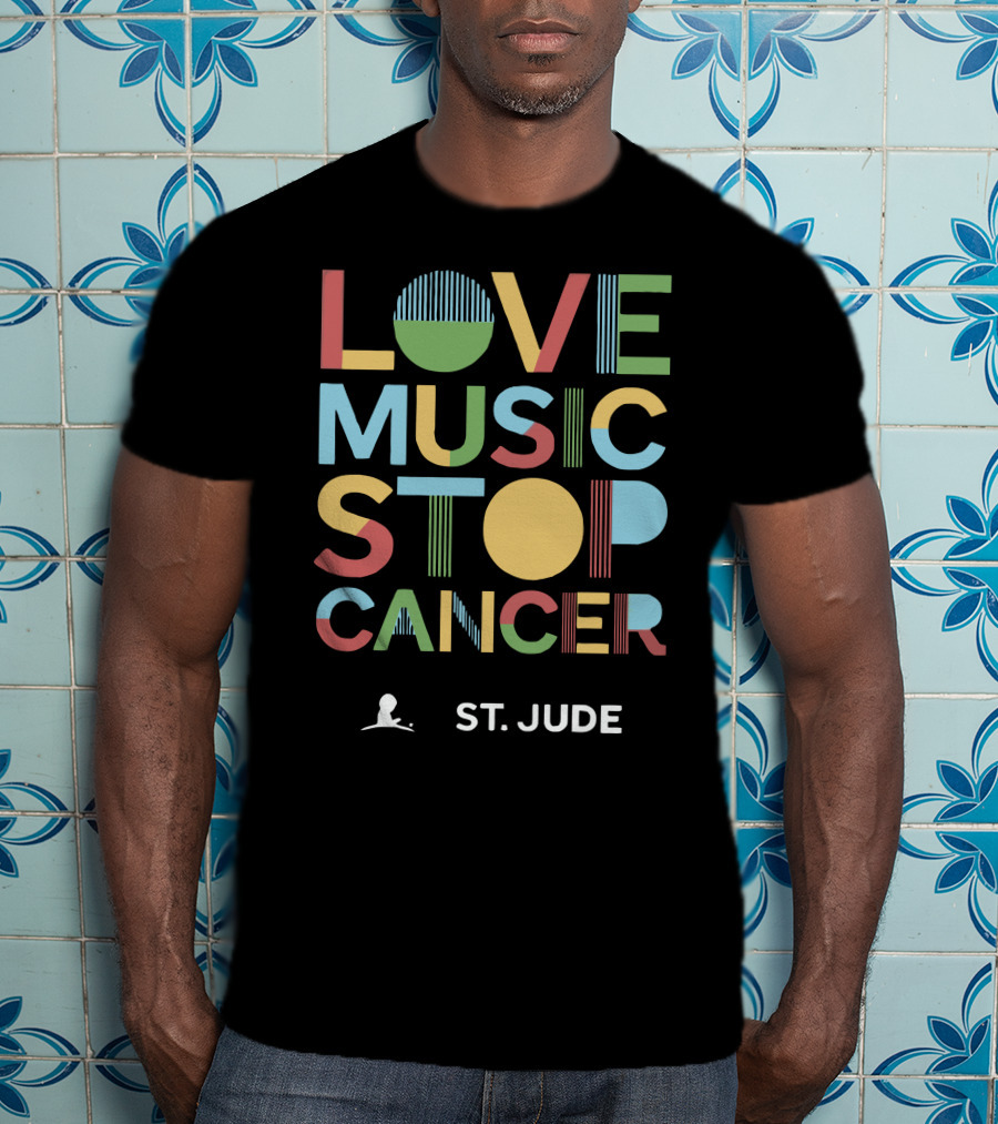 Love Music Stop Cancer St. Jude T-Shirt