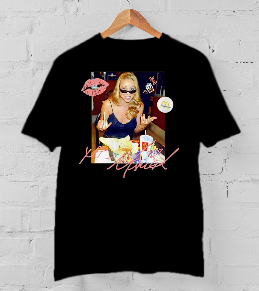 XO Mariah McDonald's Meal Lips Fries Cup T-Shirt