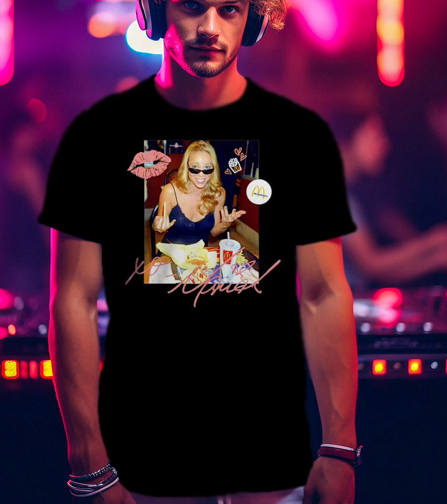XO Mariah McDonald's Meal Lips Fries Cup T-Shirt