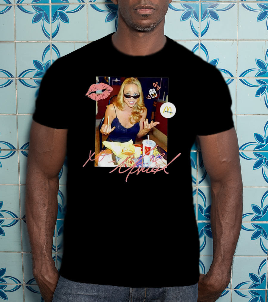 XO Mariah McDonald's Meal Lips Fries Cup T-Shirt