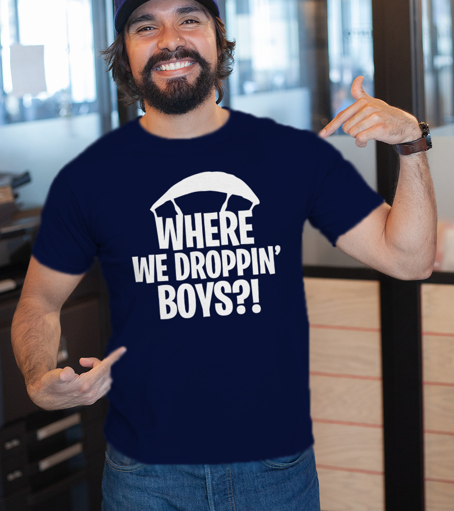 Go All Out Adult Where We Droppin' Boys Parachute T-Shirt