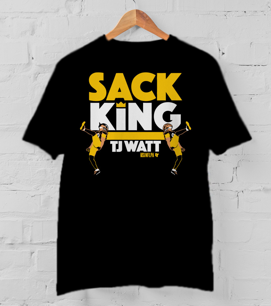 Sack King TJ Watt NFLPA Black And Gold T-Shirt