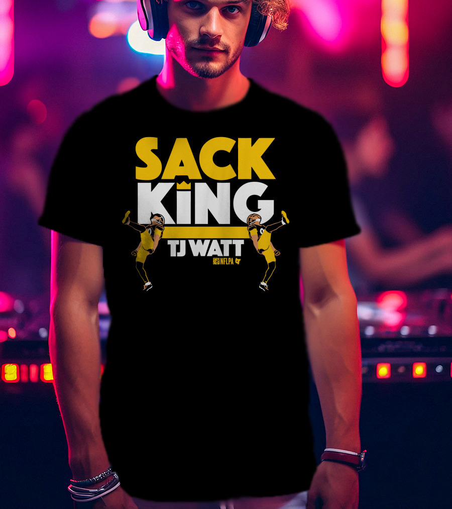 Sack King TJ Watt NFLPA Black And Gold T-Shirt