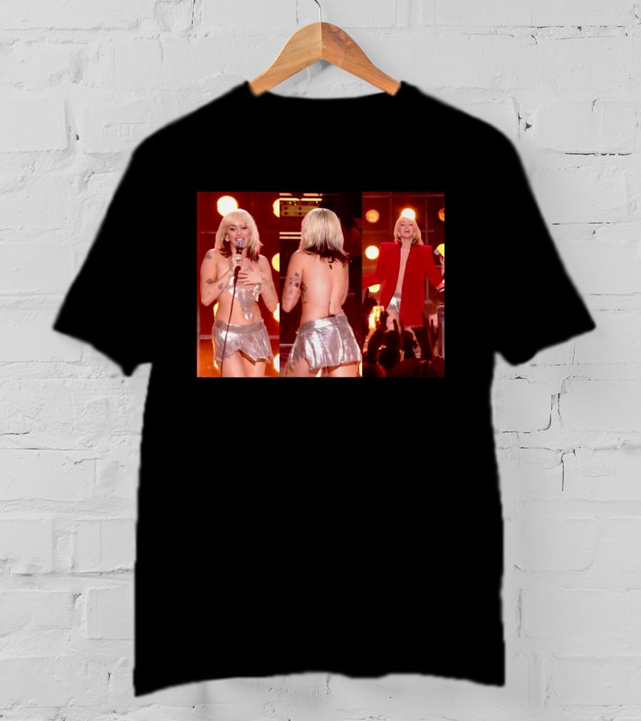 Miley Cyrus Silver Outfit Performance T-Shirt