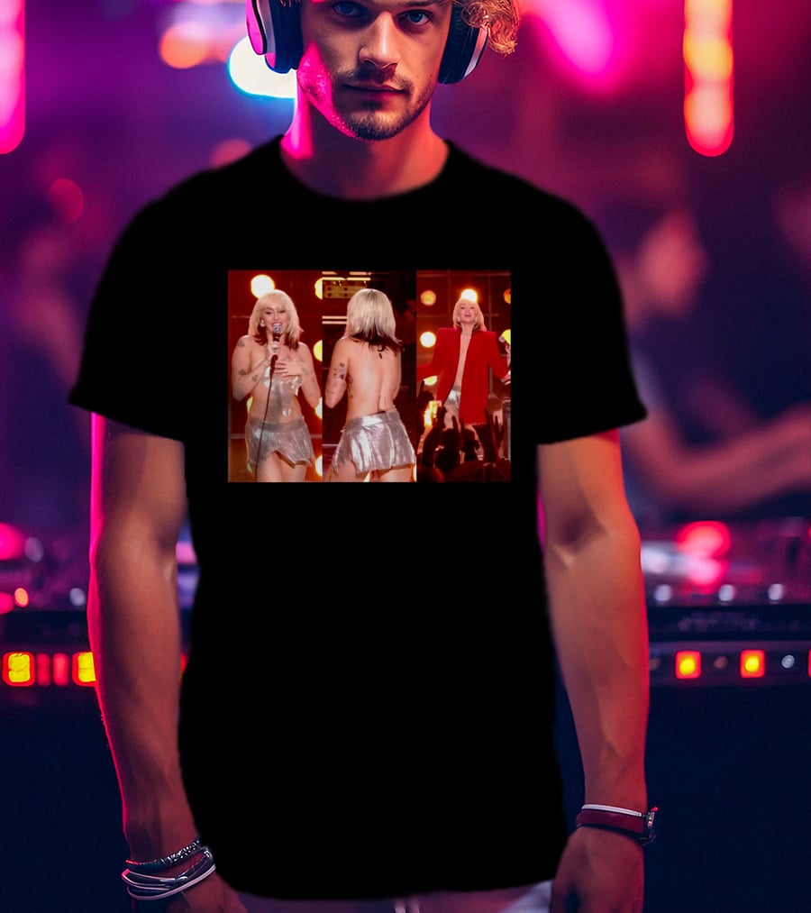 Miley Cyrus Silver Outfit Performance T-Shirt