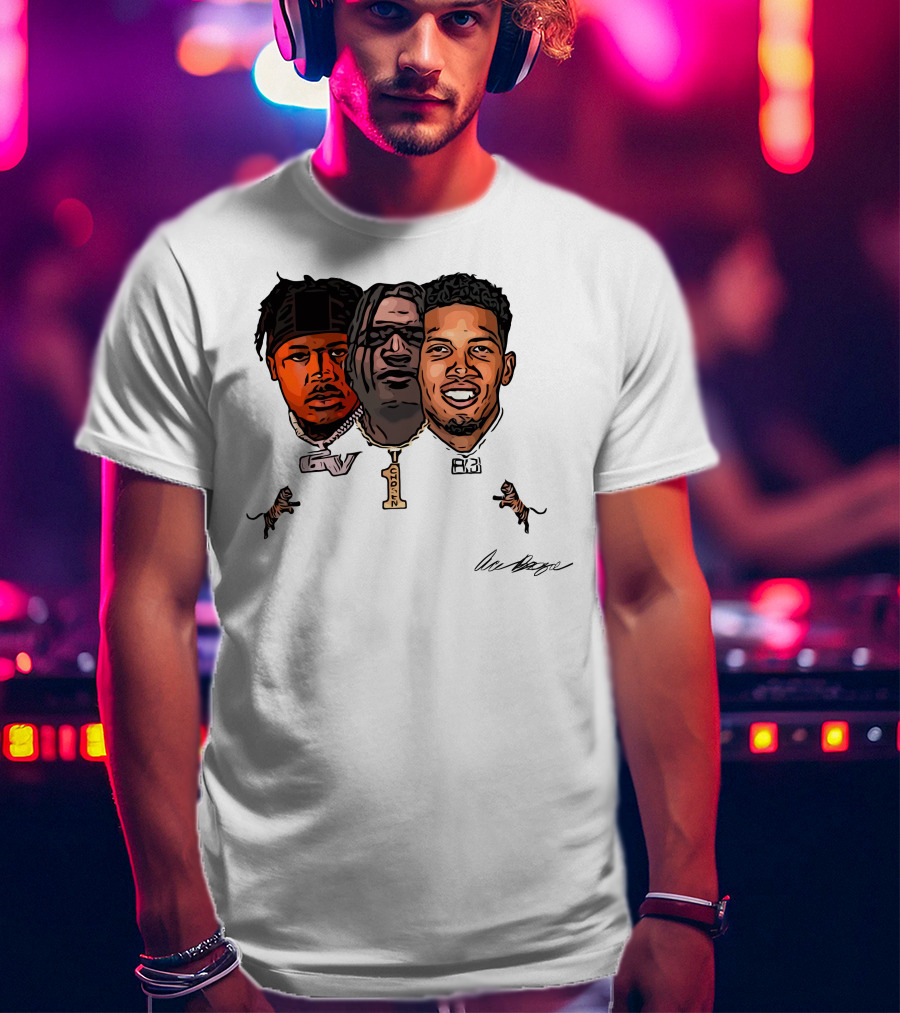 Joe Burrow Tres Amigos GV 1 AB Tiger Faces T-Shirt
