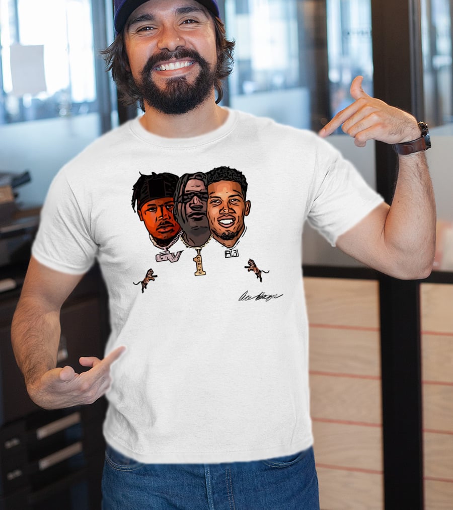 Joe Burrow Tres Amigos GV 1 AB Tiger Faces T-Shirt