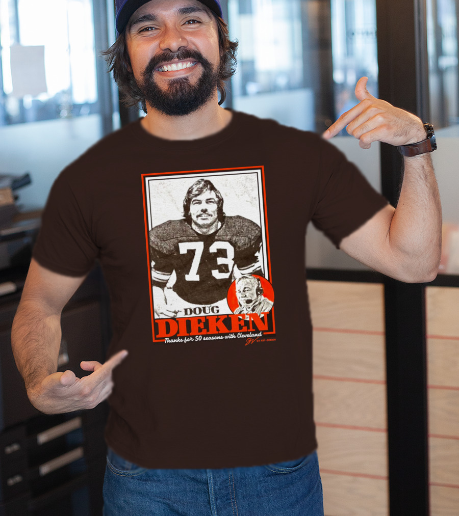 Doug Dieken 50 Seasons With Cleveland Football Number 73 Honors T-Shirt