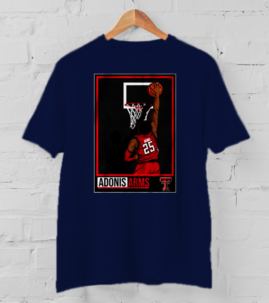 Texas Tech Basketball Adonis Arms Dunking 25 T-Shirt