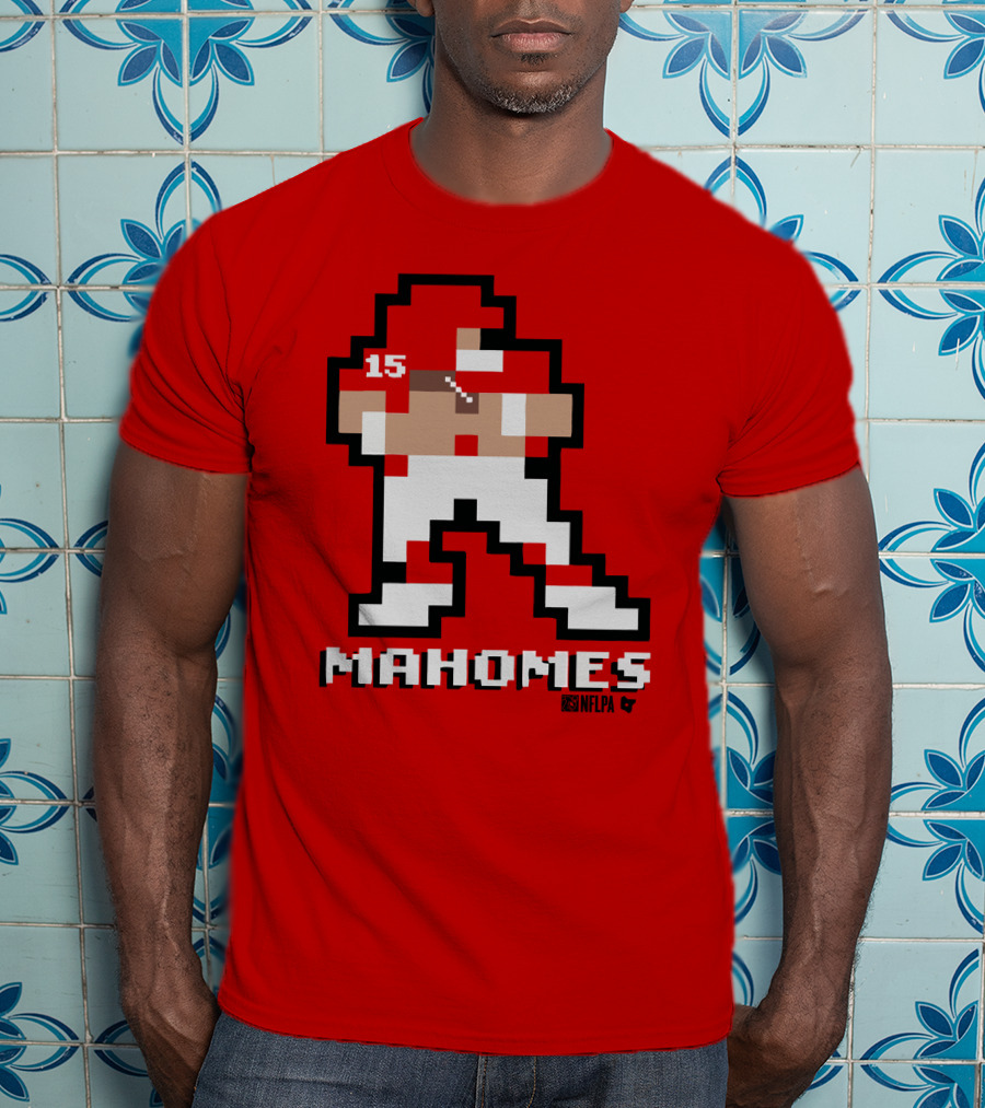 Patrick Mahomes 8 Bit NFLPA Pixelated Player T-Shirt