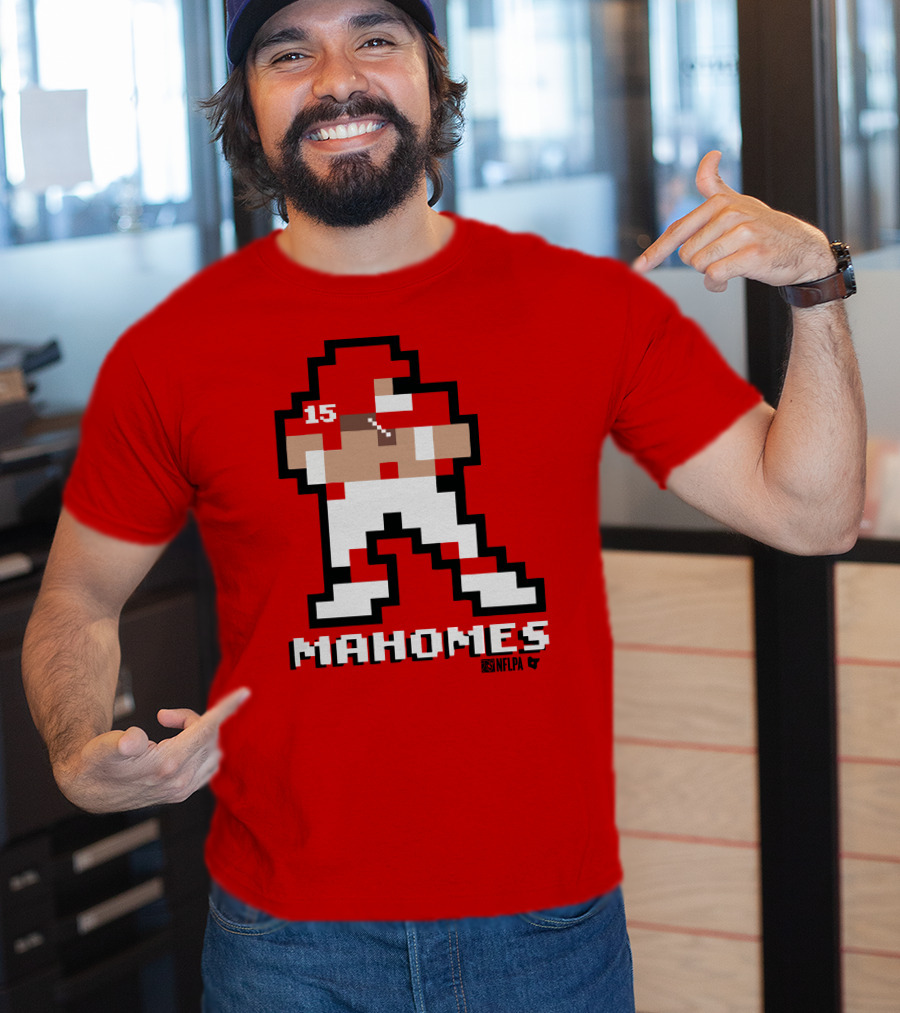 Patrick Mahomes 8 Bit NFLPA Pixelated Player T-Shirt