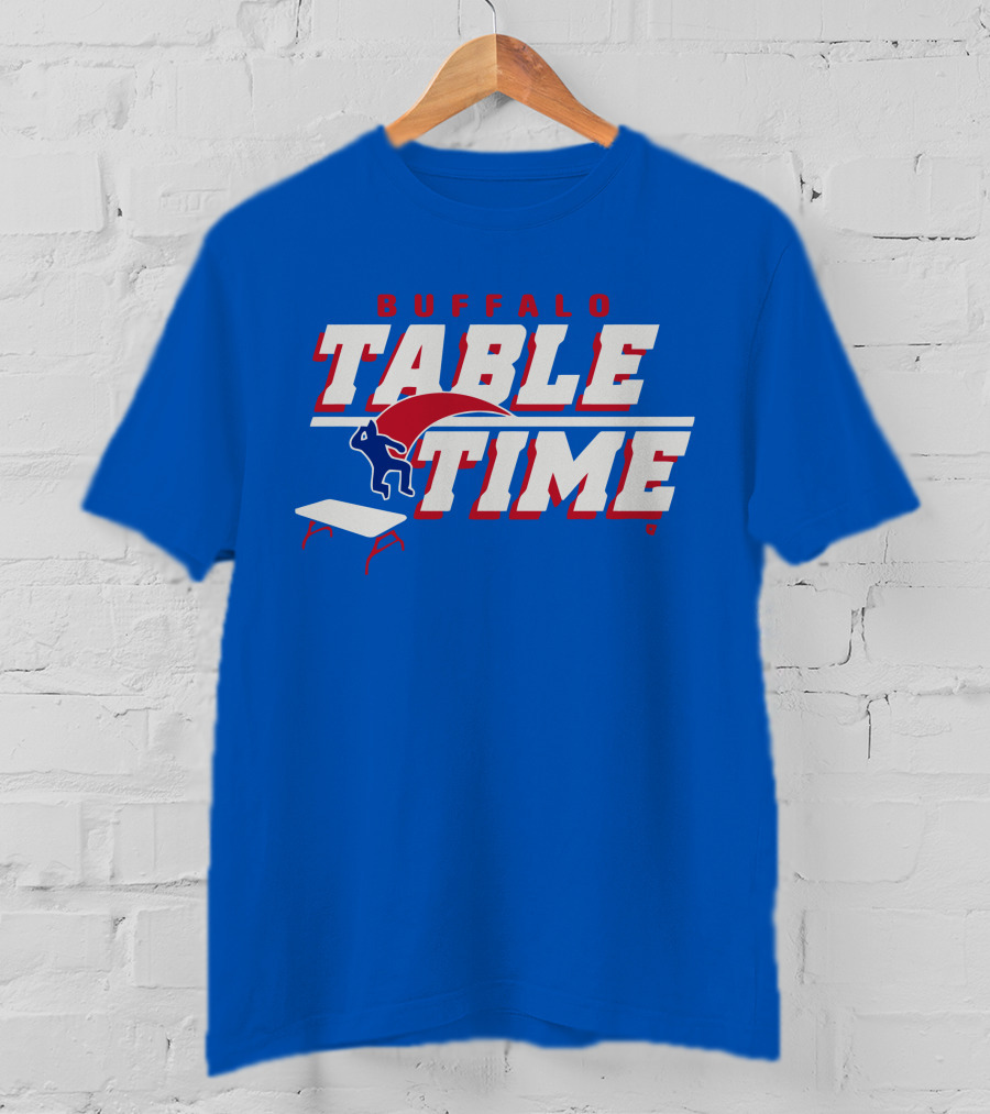 Buffalo Bills Table Time Jumping Through Folding Table T-Shirt