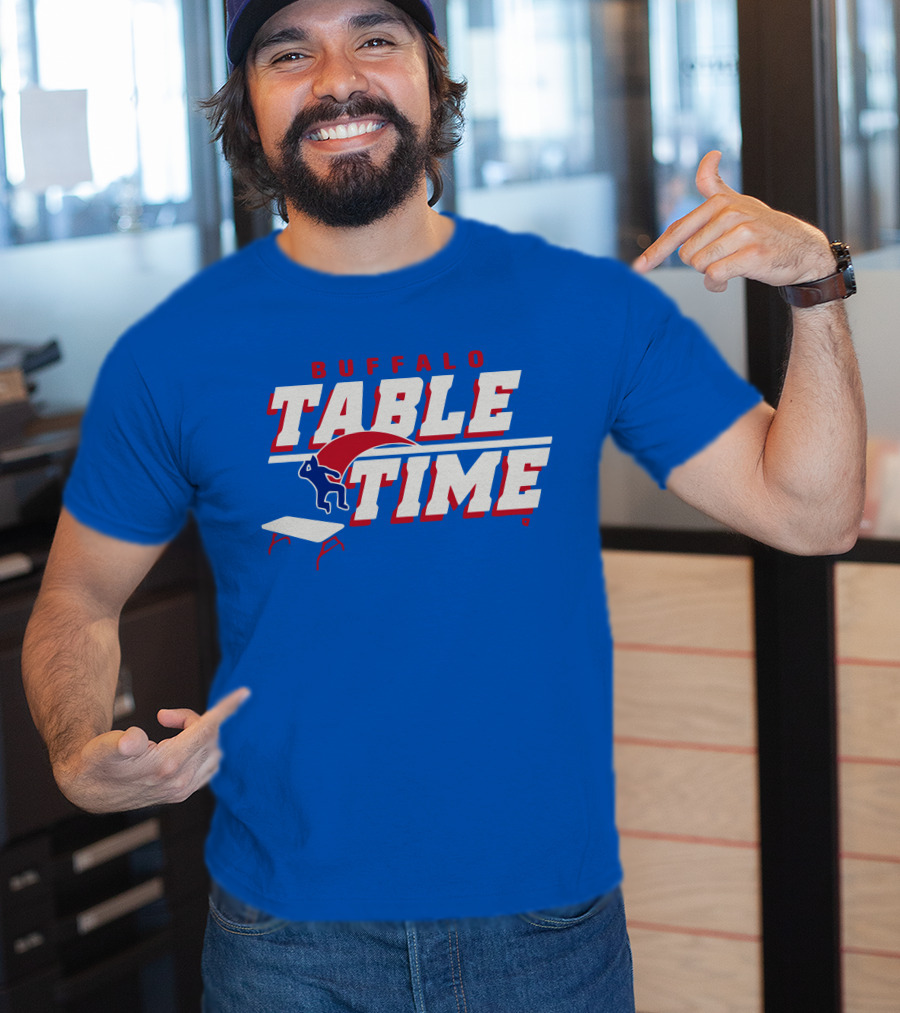 Buffalo Bills Table Time Jumping Through Folding Table T-Shirt