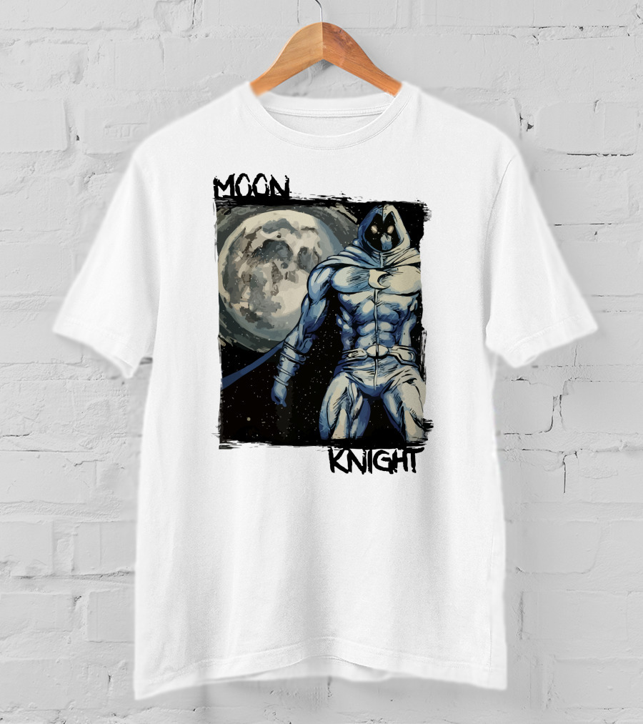 Moon Knight Marc Spector Hero With Full Moon Background T-Shirt
