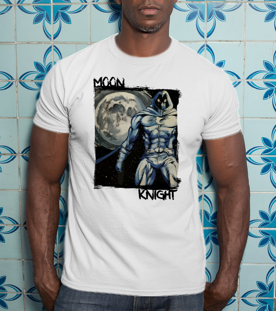 Moon Knight Marc Spector Hero With Full Moon Background T-Shirt