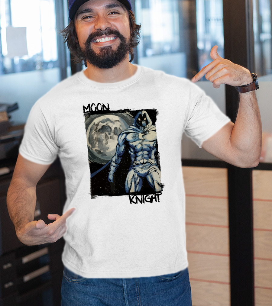 Moon Knight Marc Spector Hero With Full Moon Background T-Shirt