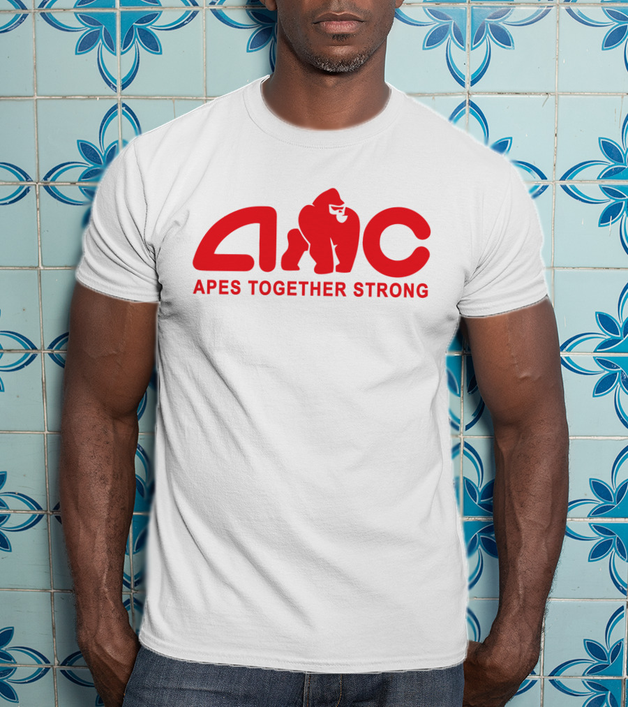 AMC Apes Together Strong Logo With Red Gorilla T-Shirt