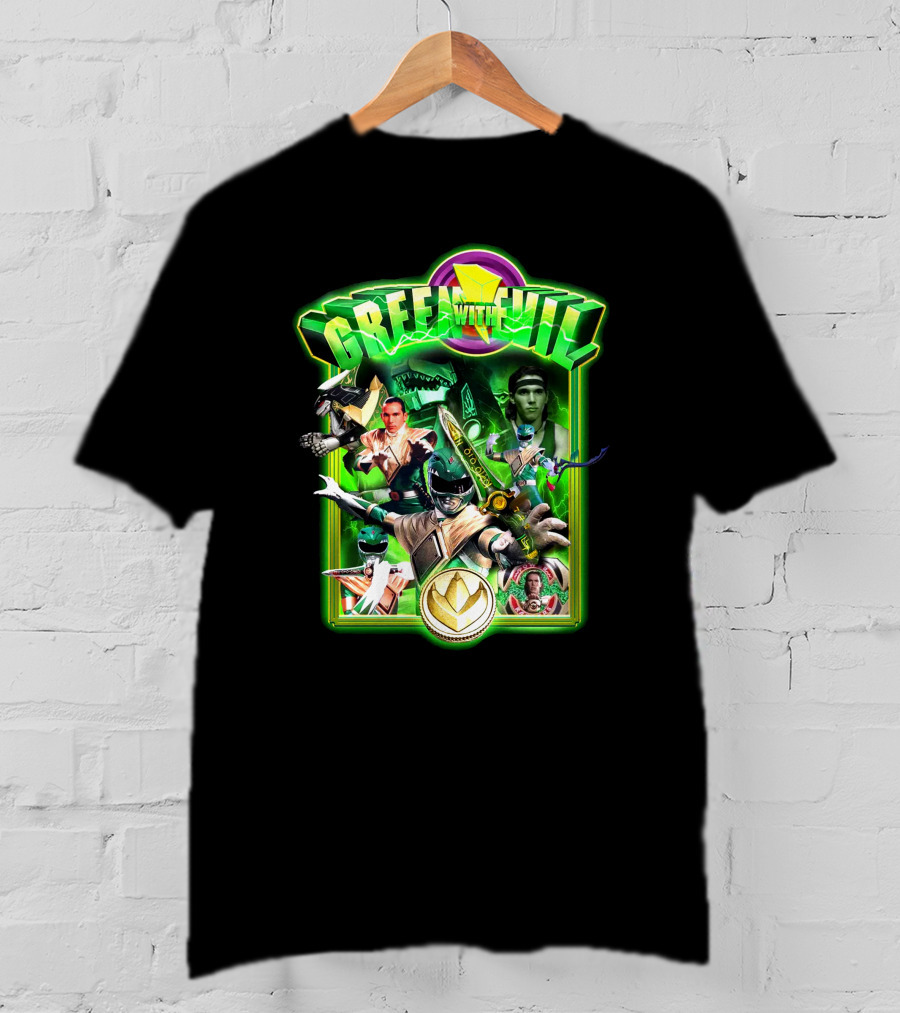 Green With Evil Mighty Morphin Power Rangers Villainous Green Ranger Adventure T-Shirt