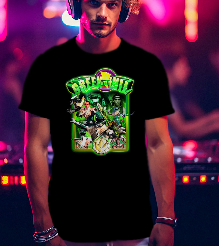 Green With Evil Mighty Morphin Power Rangers Villainous Green Ranger Adventure T-Shirt