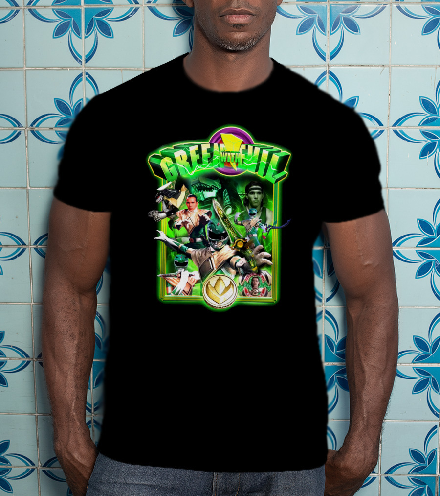 Green With Evil Mighty Morphin Power Rangers Villainous Green Ranger Adventure T-Shirt
