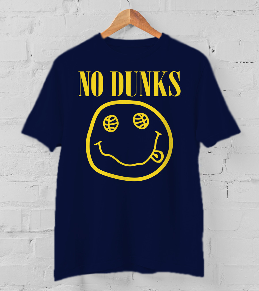 No Dunks Smiley Face Basketball Eyes T-Shirt