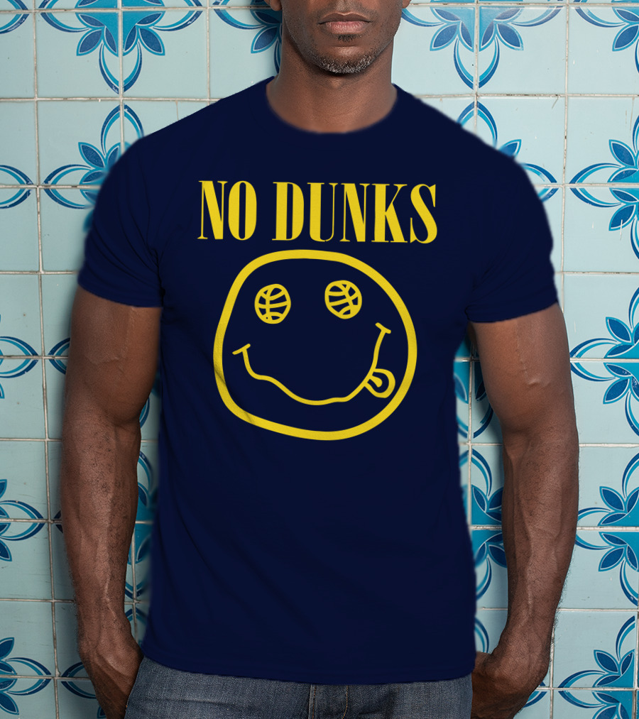 No Dunks Smiley Face Basketball Eyes T-Shirt
