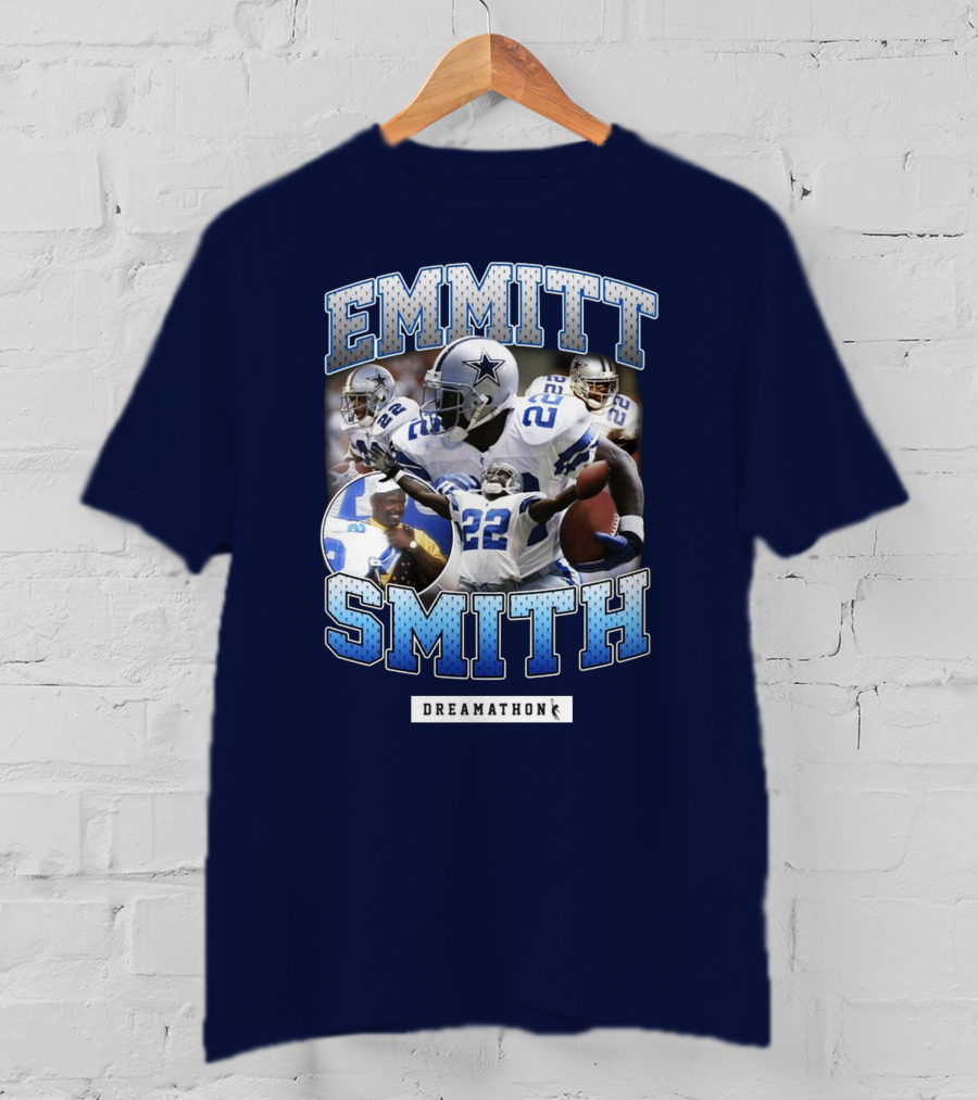 Emmitt Smith Dreamathon Dallas Cowboys Collage T-Shirt