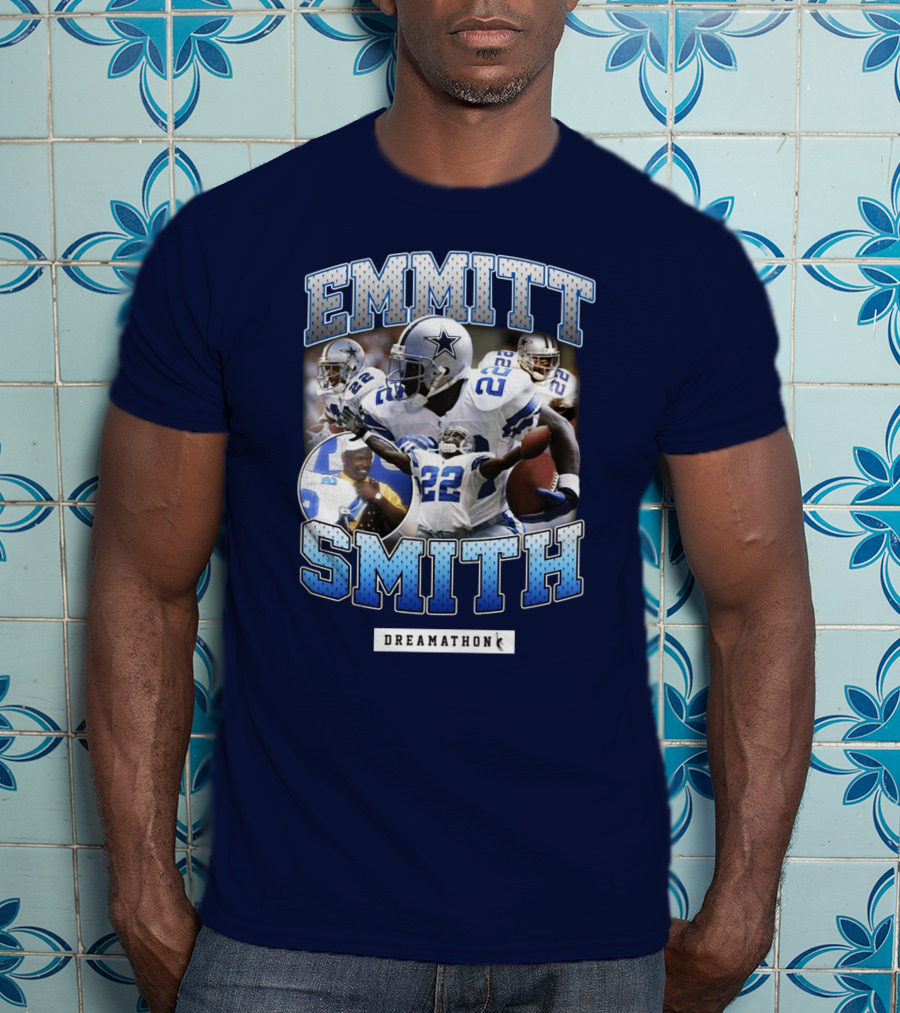 Emmitt Smith Dreamathon Dallas Cowboys Collage T-Shirt