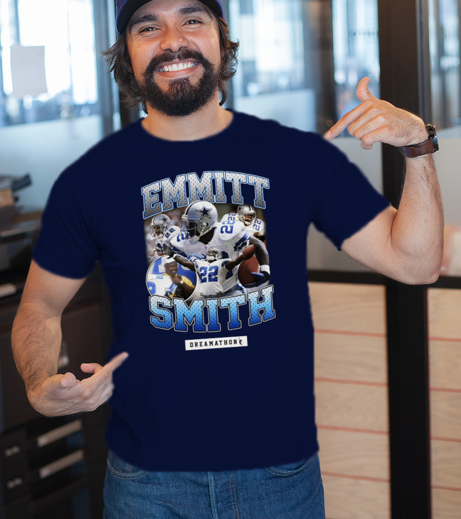Emmitt Smith Dreamathon Dallas Cowboys Collage T-Shirt