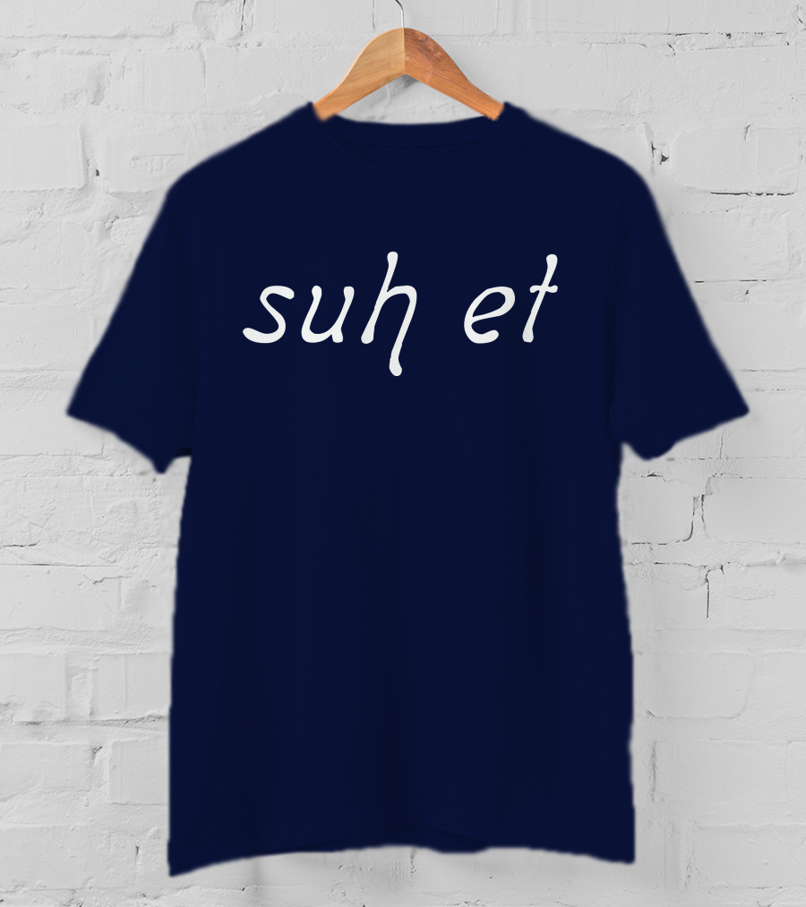 Suh Et Minimalist Text Design Navy Blue T-Shirt