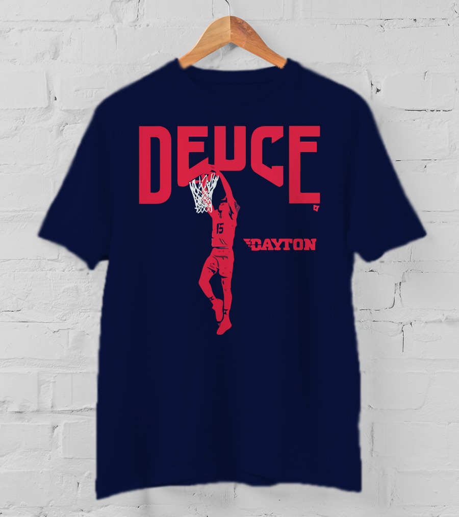 Dayton Basketball Deuce Daron Holmes II Dunking T-Shirt