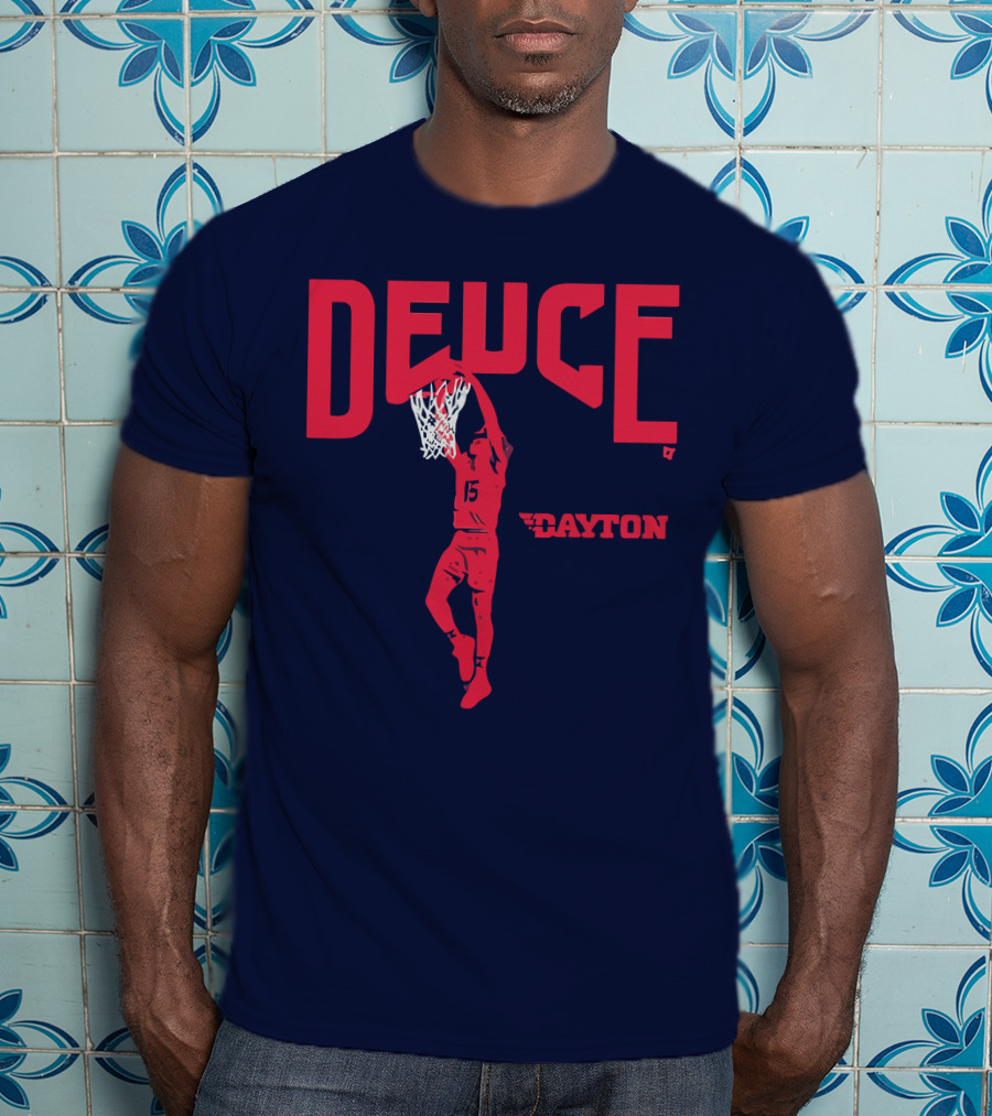 Dayton Basketball Deuce Daron Holmes II Dunking T-Shirt