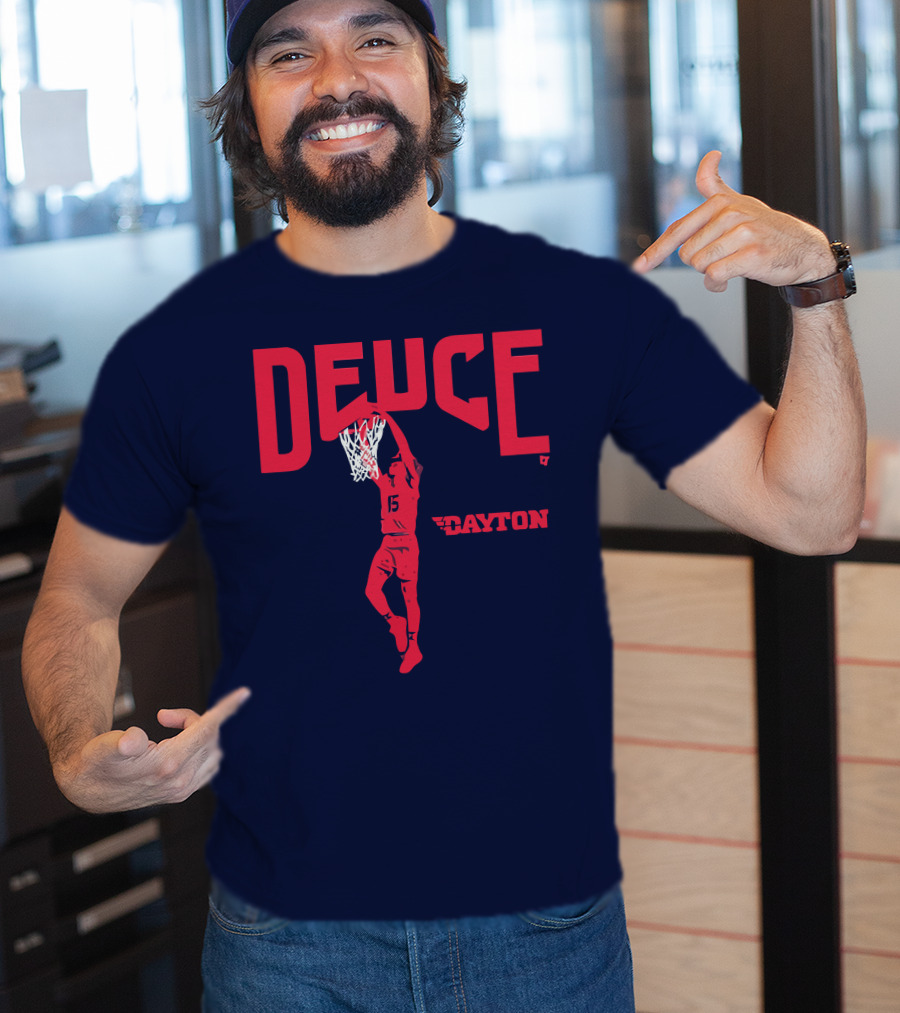 Dayton Basketball Deuce Daron Holmes II Dunking T-Shirt