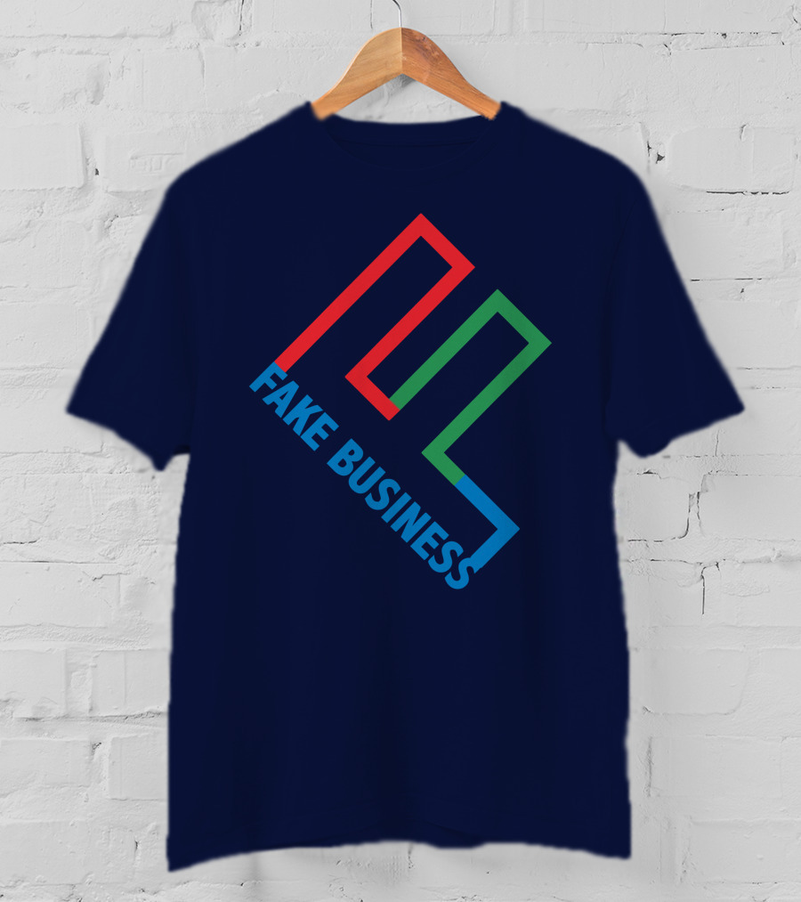 Fake Business Logo With Red Green Blue Lines T-Shirt