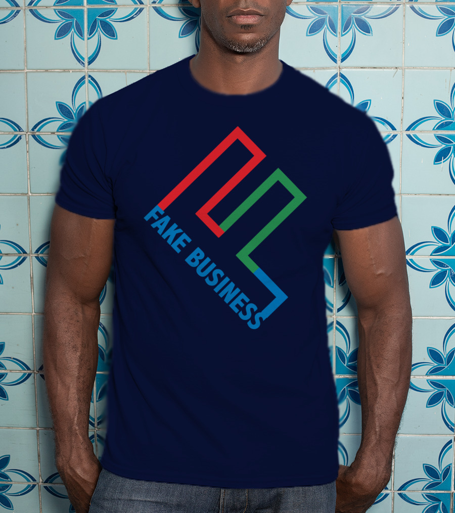 Fake Business Logo With Red Green Blue Lines T-Shirt