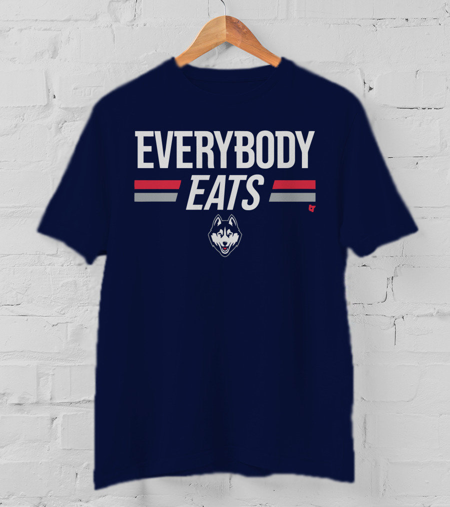 UConn Everybody Eats Husky Logo Navy Blue T-Shirt