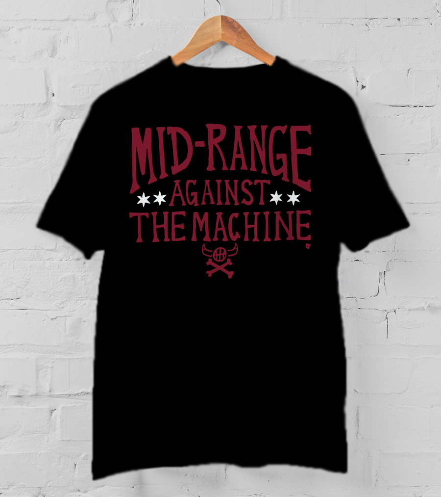 Mid-Range Against The Machine Chicago Basketball Stars And Skulls T-Shirt